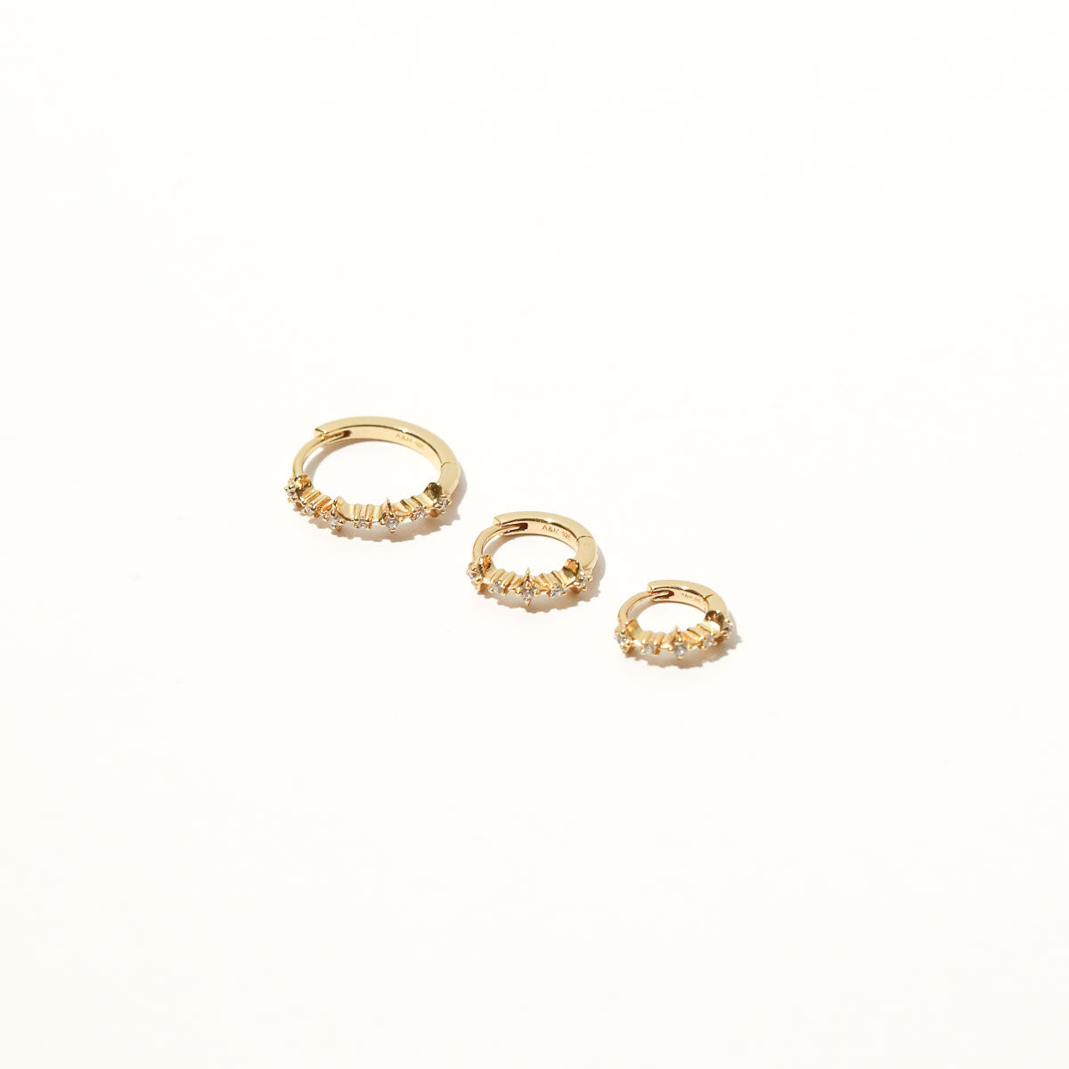 Cosmic Star 6.5mm, 8mm & 11.5mm  Hoops in Gold