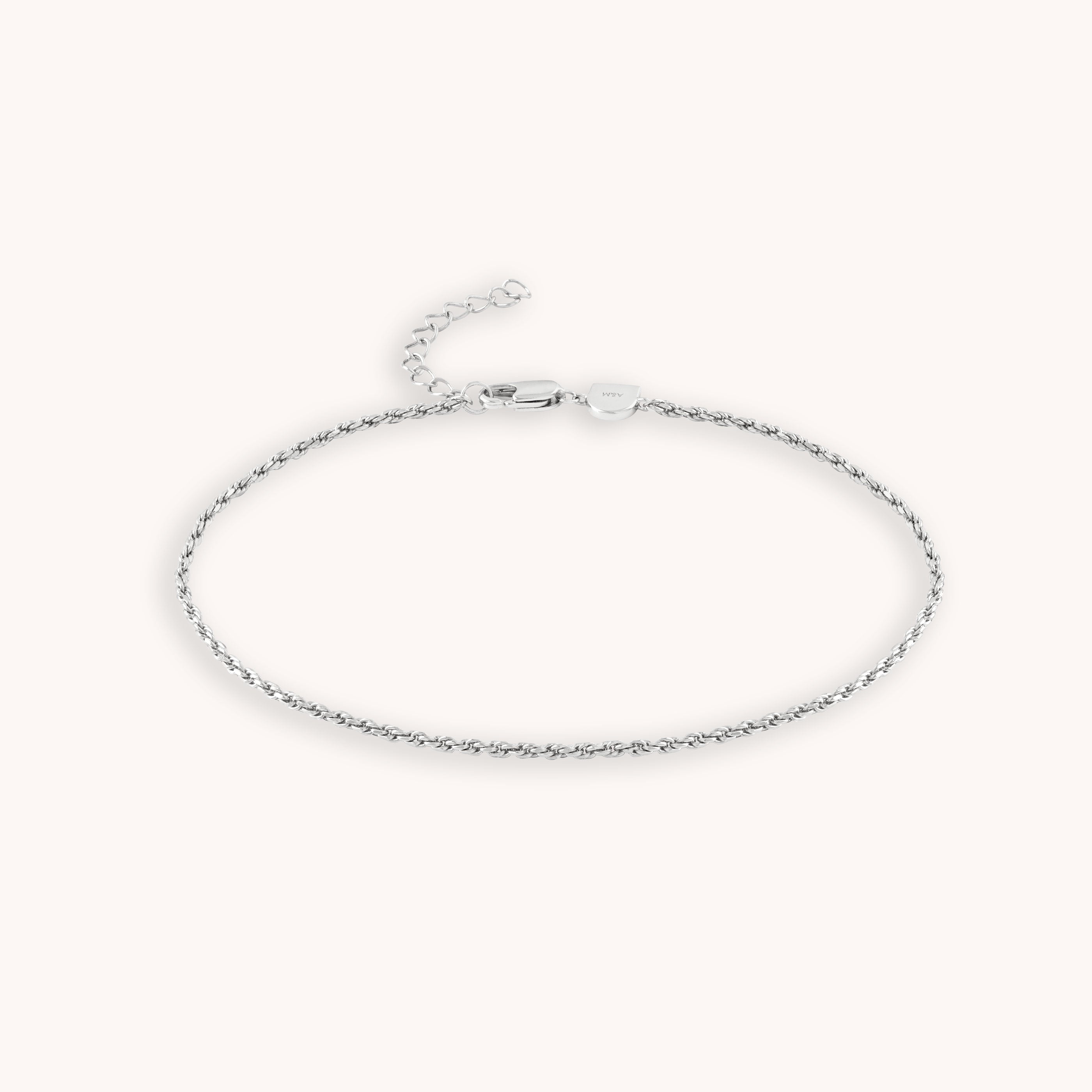 Rope Chain Anklet in Silver