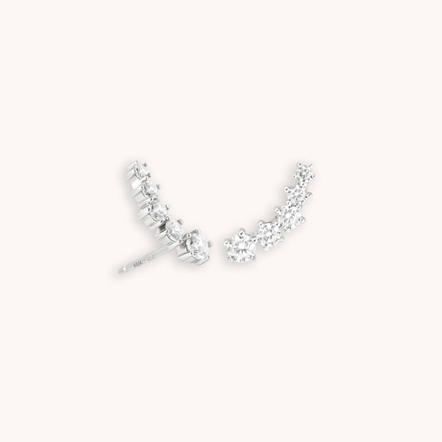 Illume Crystal Climber Stud Earrings in Silver