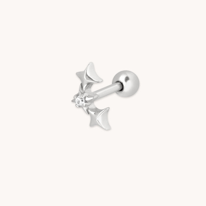 Cosmic Star Curved Barbell in Silver