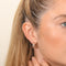 Cosmic Star Crystal Stud Earrings in Rose Gold worn with Illusion Crystal Triple Hoops in Rose Gold