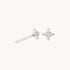 Cosmic Star Crystal Stud Earrings in Silver