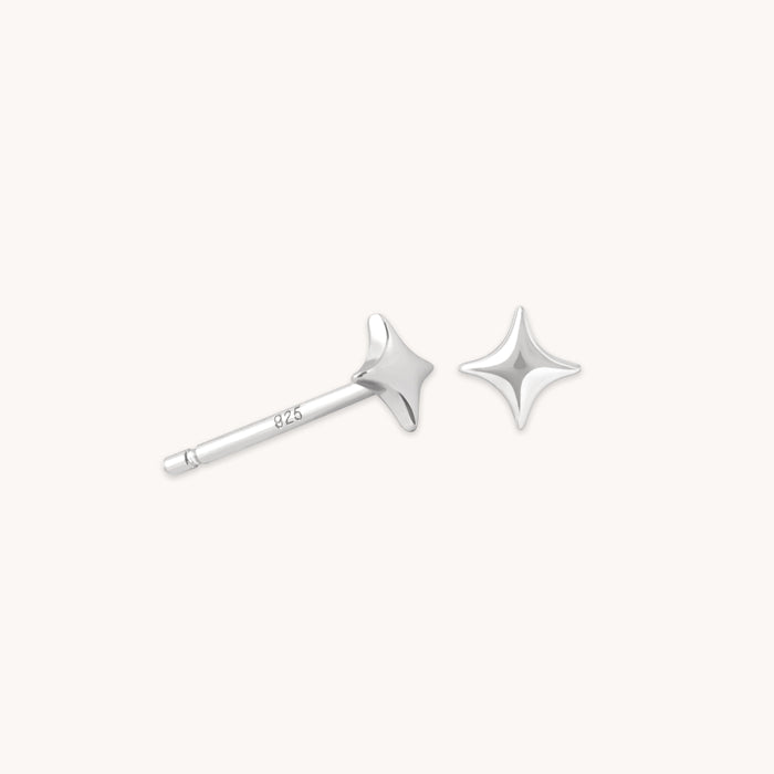 Cosmic Star Stud Earrings in Silver