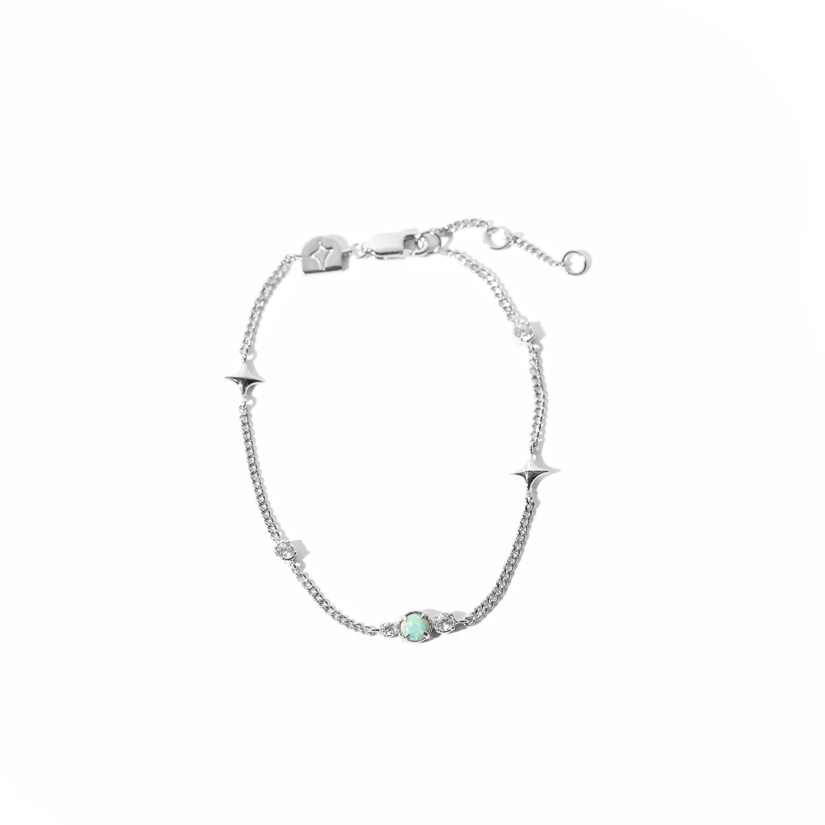 Cosmic Star Opal Bracelet in Silver flat lay shot