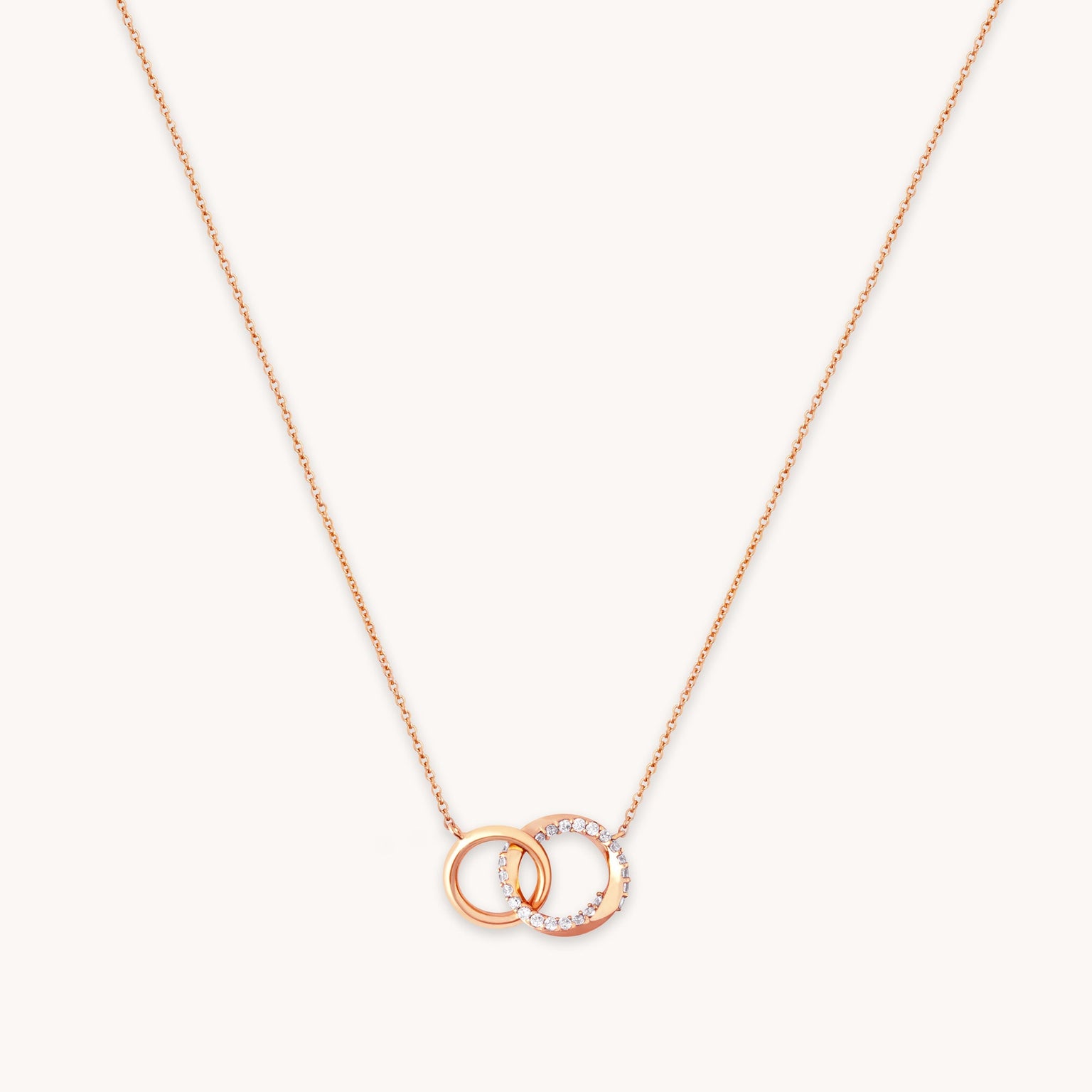 Orbit Crystal Chain Necklace in Rose Gold