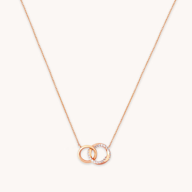 Orbit Crystal Chain Necklace in Rose Gold
