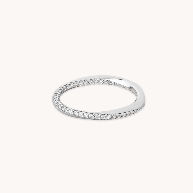 Orbit Crystal Band Ring in Silver