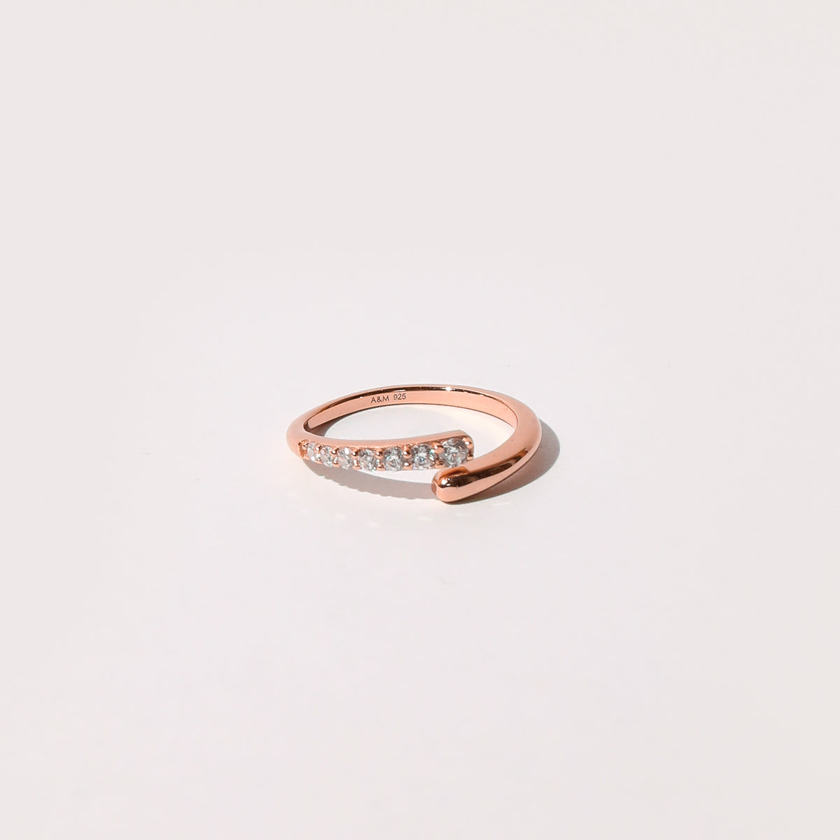 Orbit Crystal Ring in Rose Gold flat lay