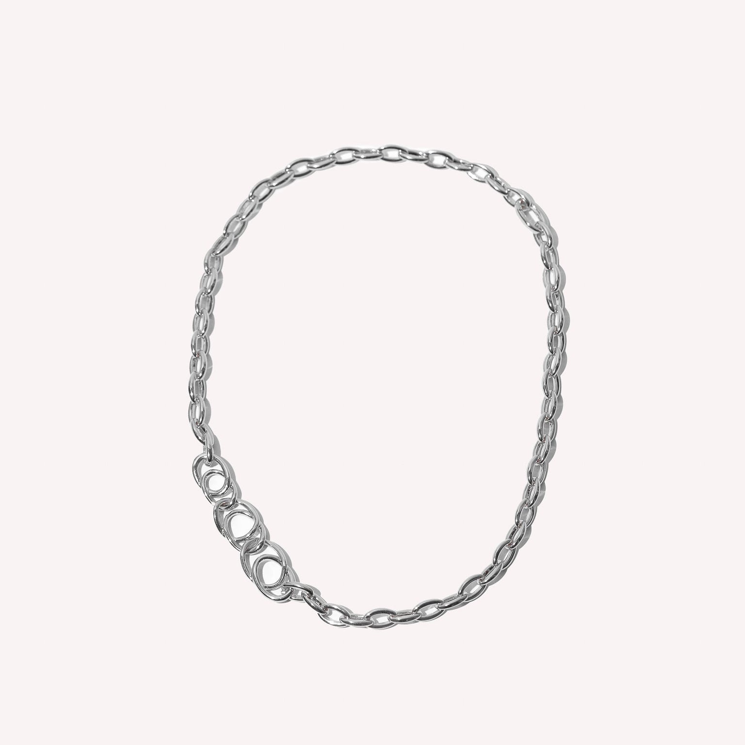 Orbit Chain Necklace in Silver flat lay