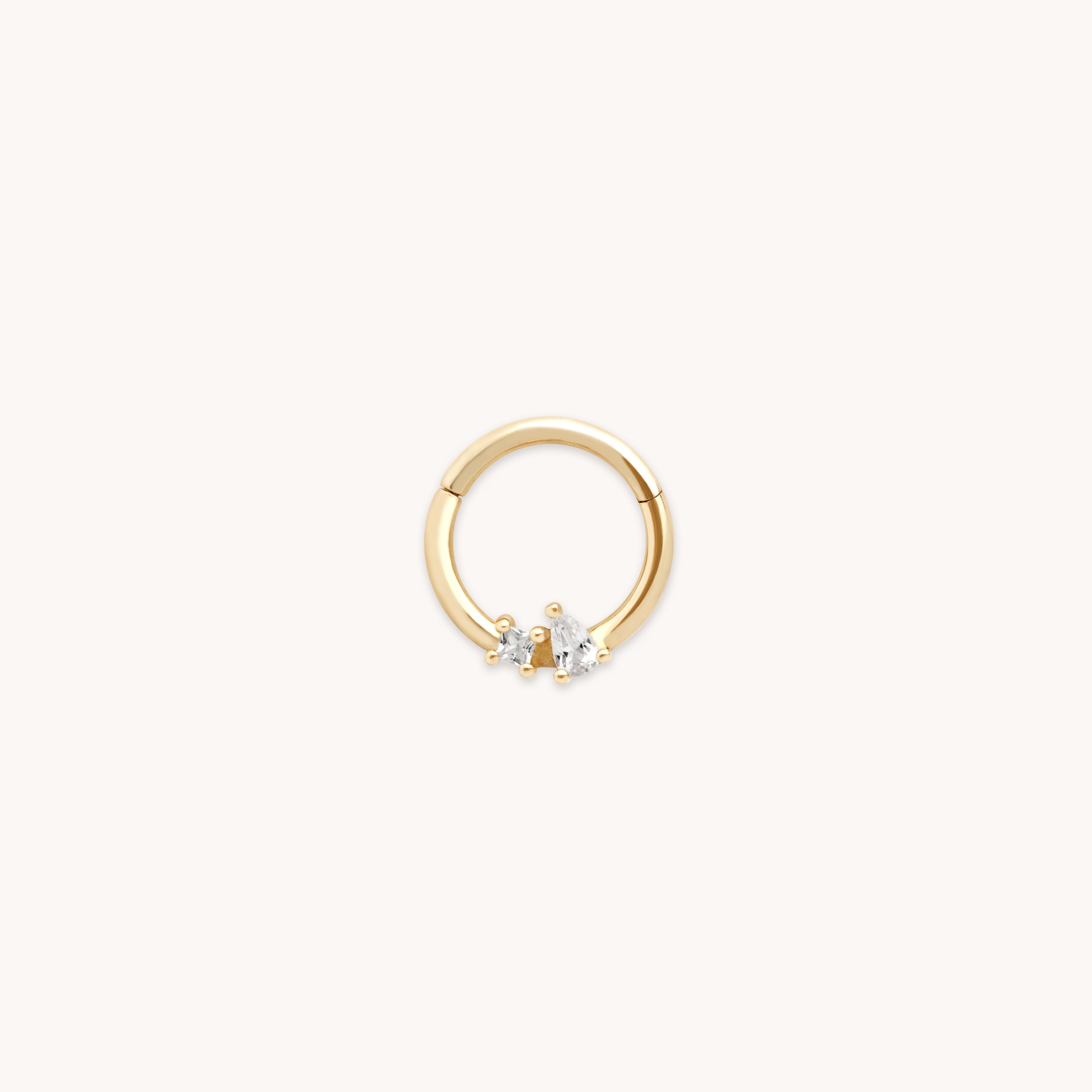 Cluster Topaz Daith Hoop in Solid Gold