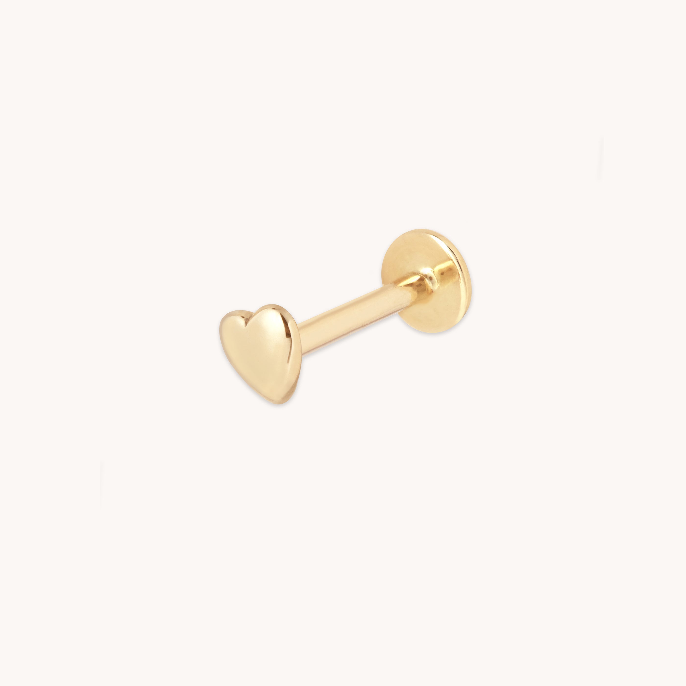 Heart Piercing Stud in Solid Gold