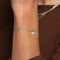 Heart Pave Bracelet in Silver worn