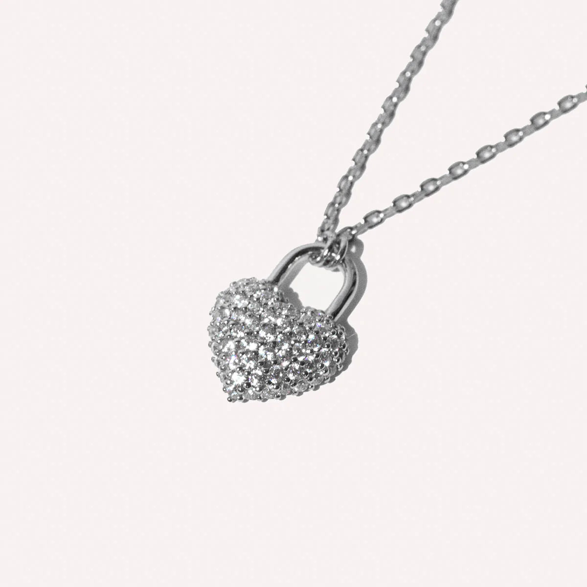 Heart Pave Bracelet in Silver close up