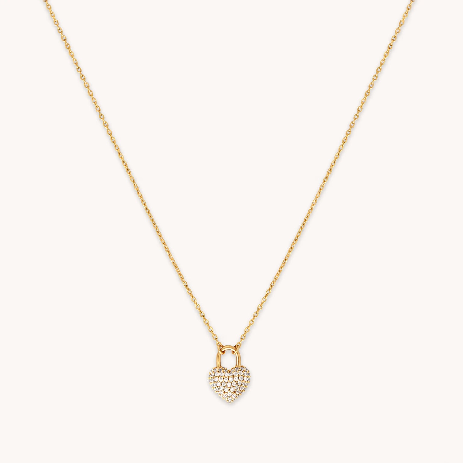 Heart Pave Pendant Necklace in Gold