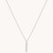 Pleated Crystal Pendant Necklace in Silver