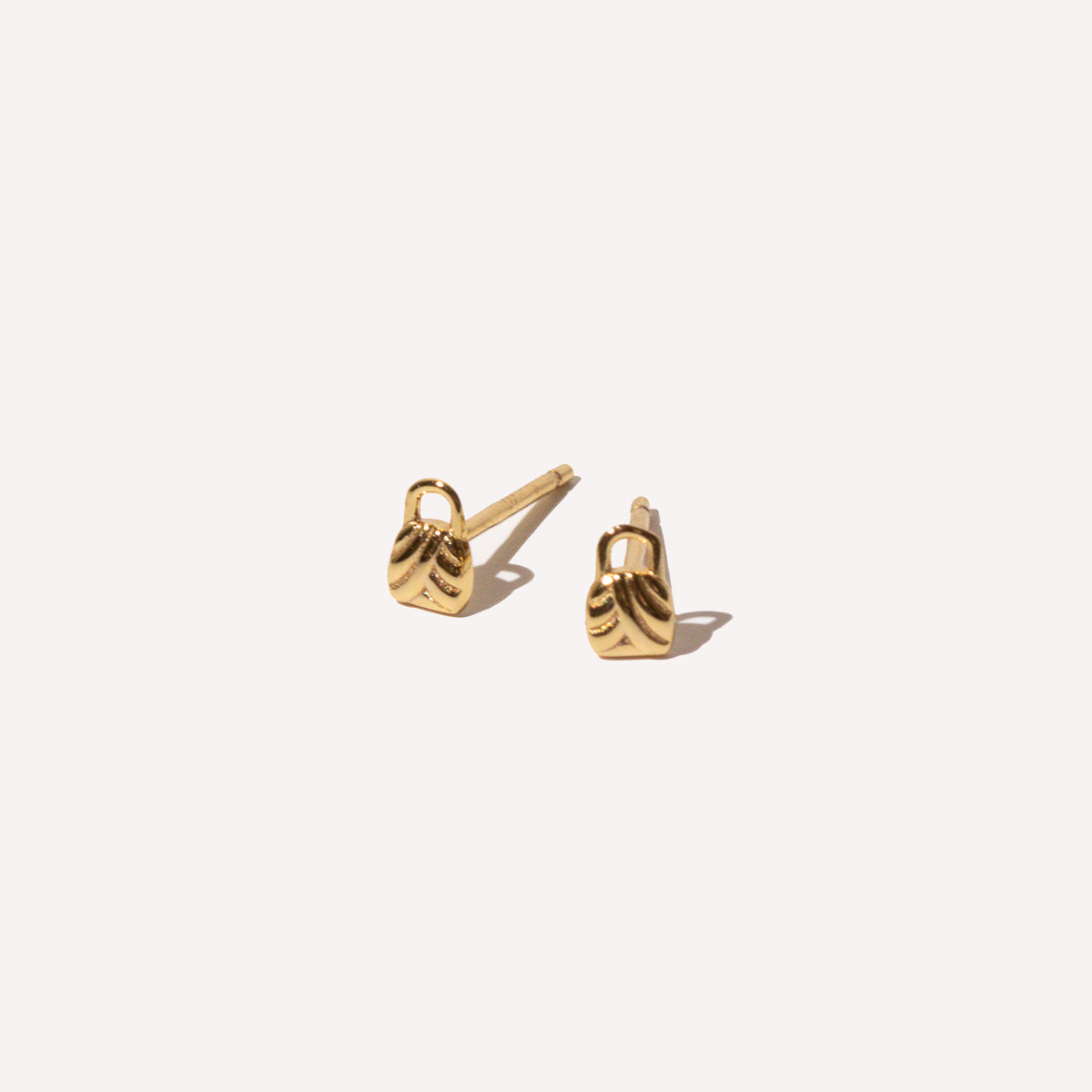 Padlock Stud Earrings in Gold