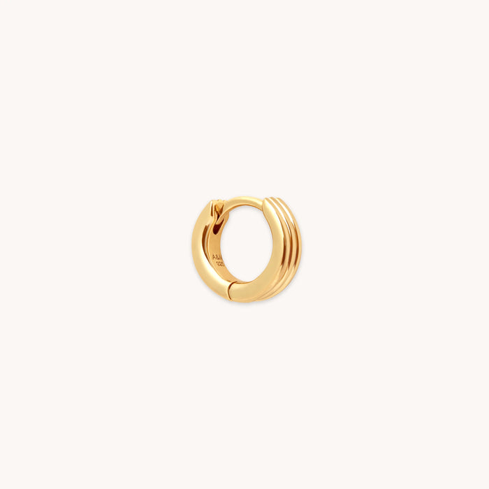 Pleated Hoop 6.5mm in Gold