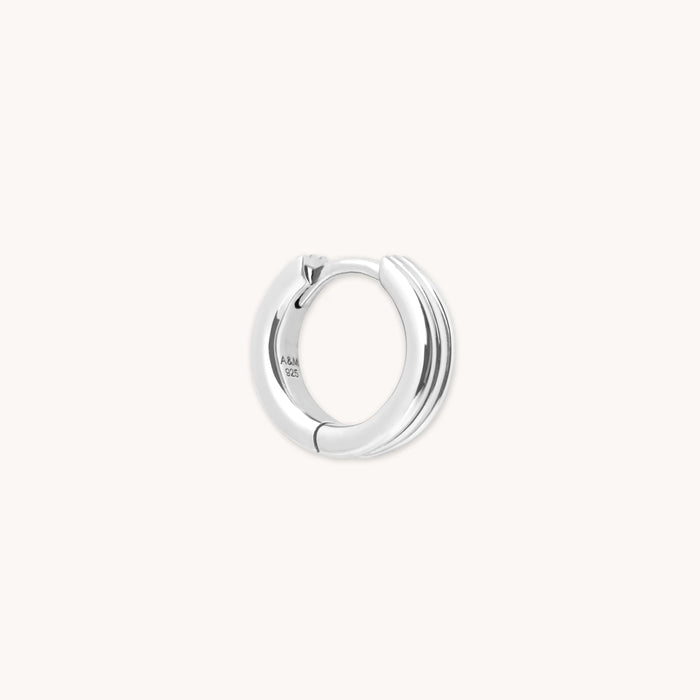Pleated Hoop 8mm in Silver