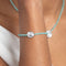 Amazonite Shell Charm Bracelet in Silver