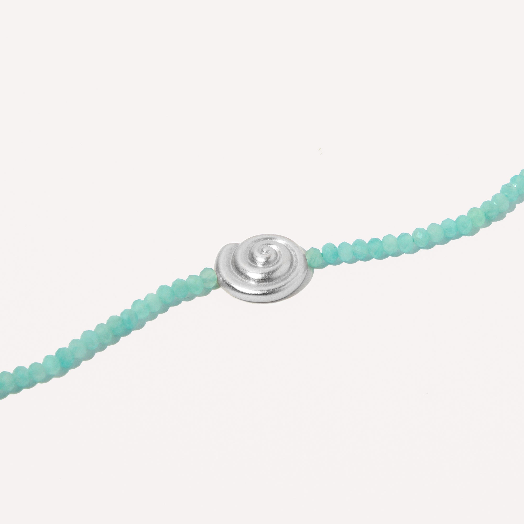 Amazonite Shell Anklet in Silver