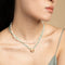 Amazonite Shell Pendant Necklace in Gold