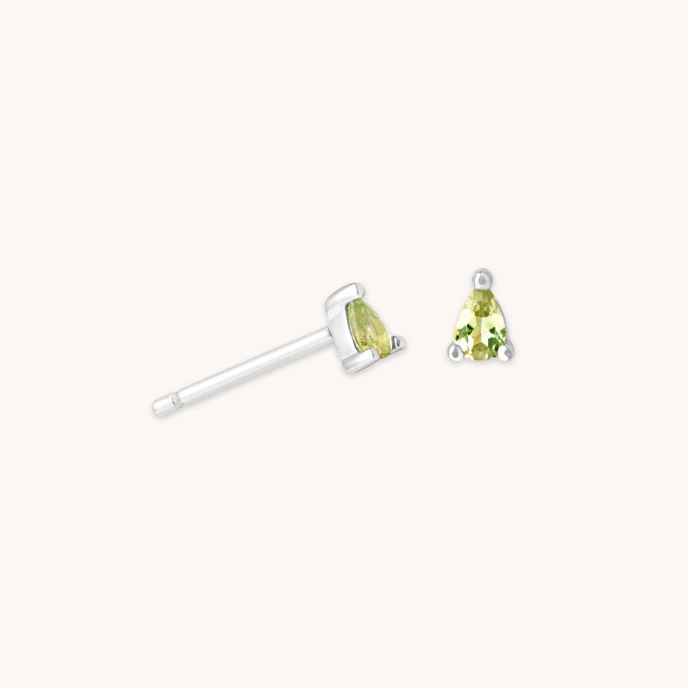 Olivine Stud Earrings in Silver