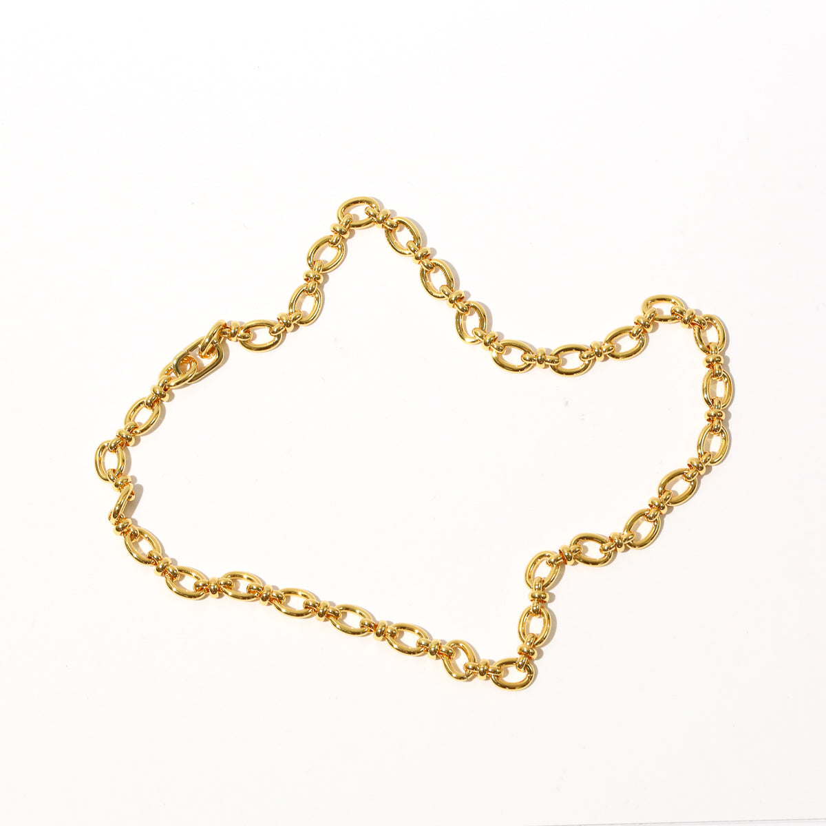 Open Link Chain Necklace in Gold flat lay