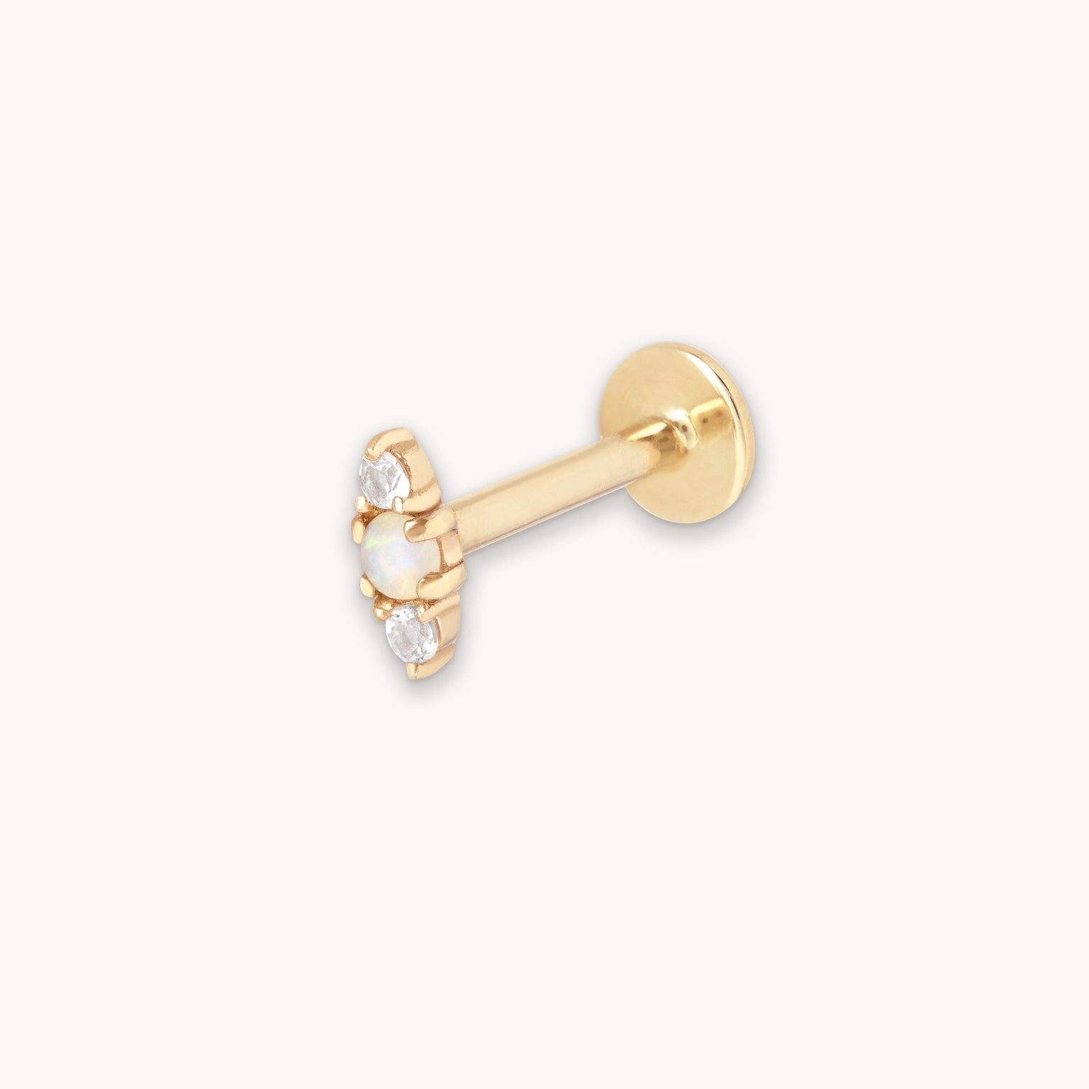Opal Cluster Piercing Stud in Solid Gold