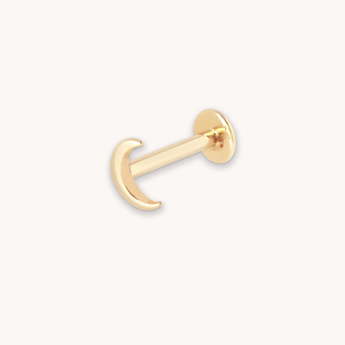 Moon Piercing Stud in Solid Gold