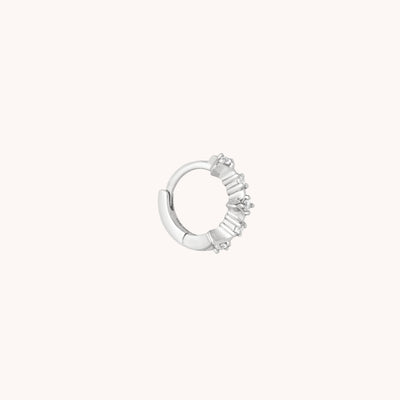 Cosmic Star 6.5mm Hoop in Silver