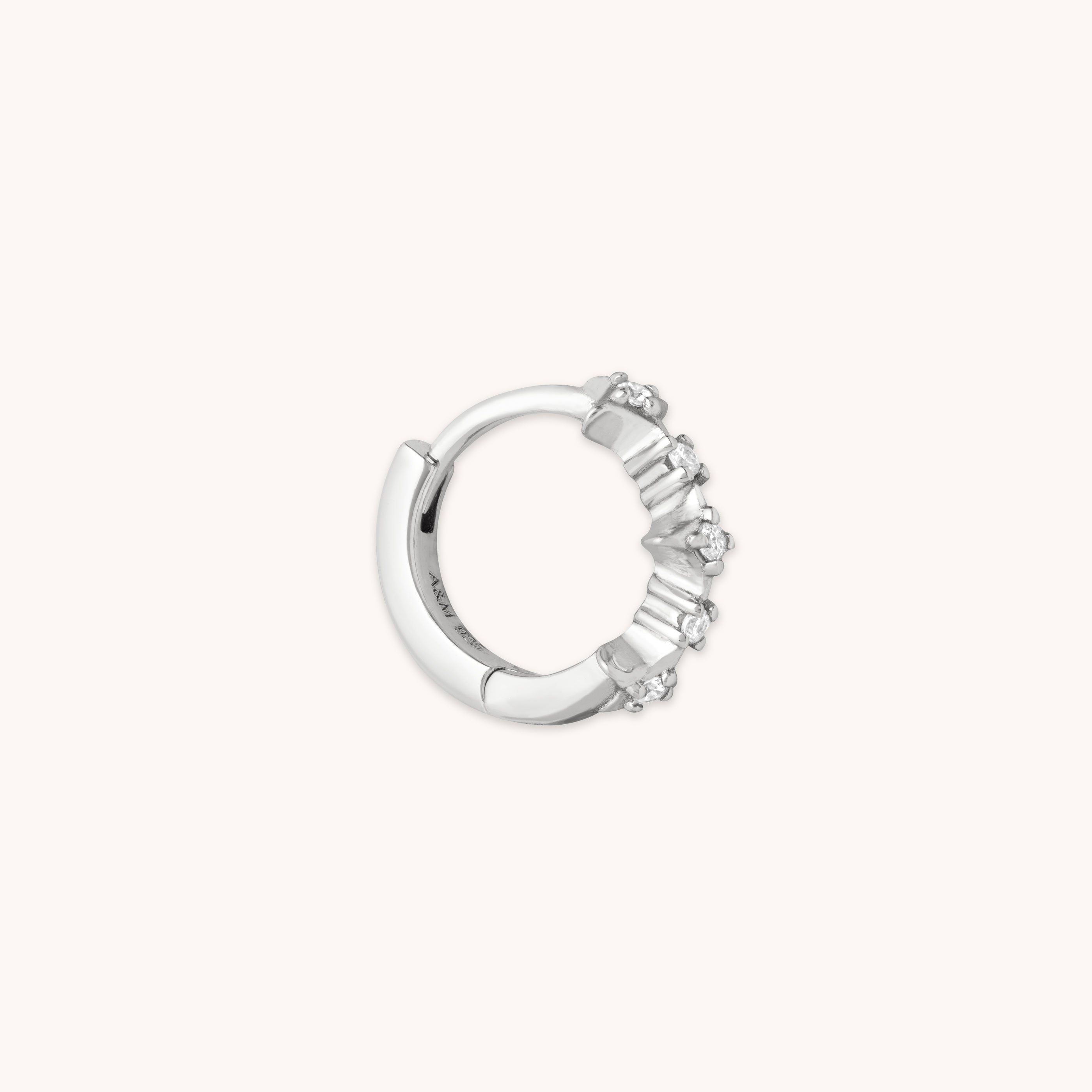 Cosmic Star 8mm Hoop in Silver