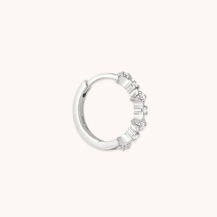 Cosmic Star 11.5mm Hoop in Silver