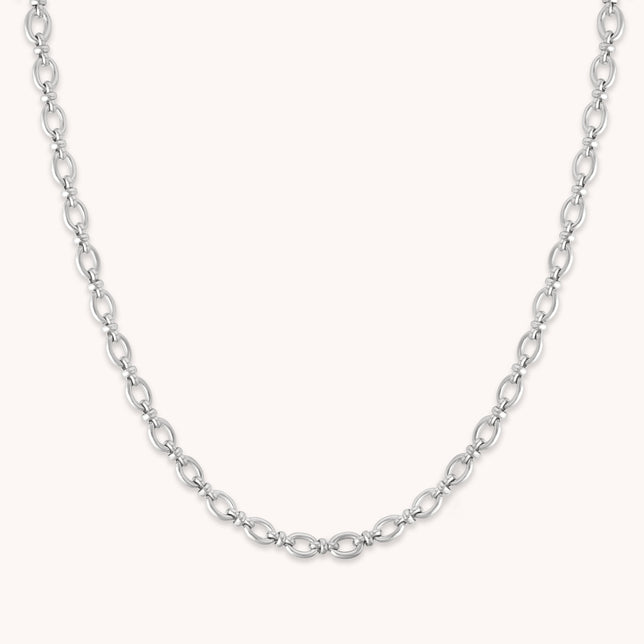 Open Link Chain Necklace in Silver