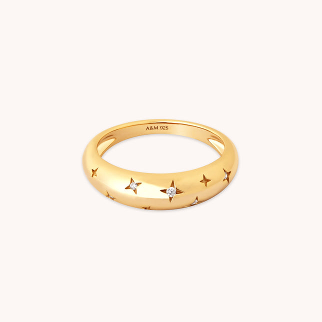 Cosmic Dome Ring in Gold