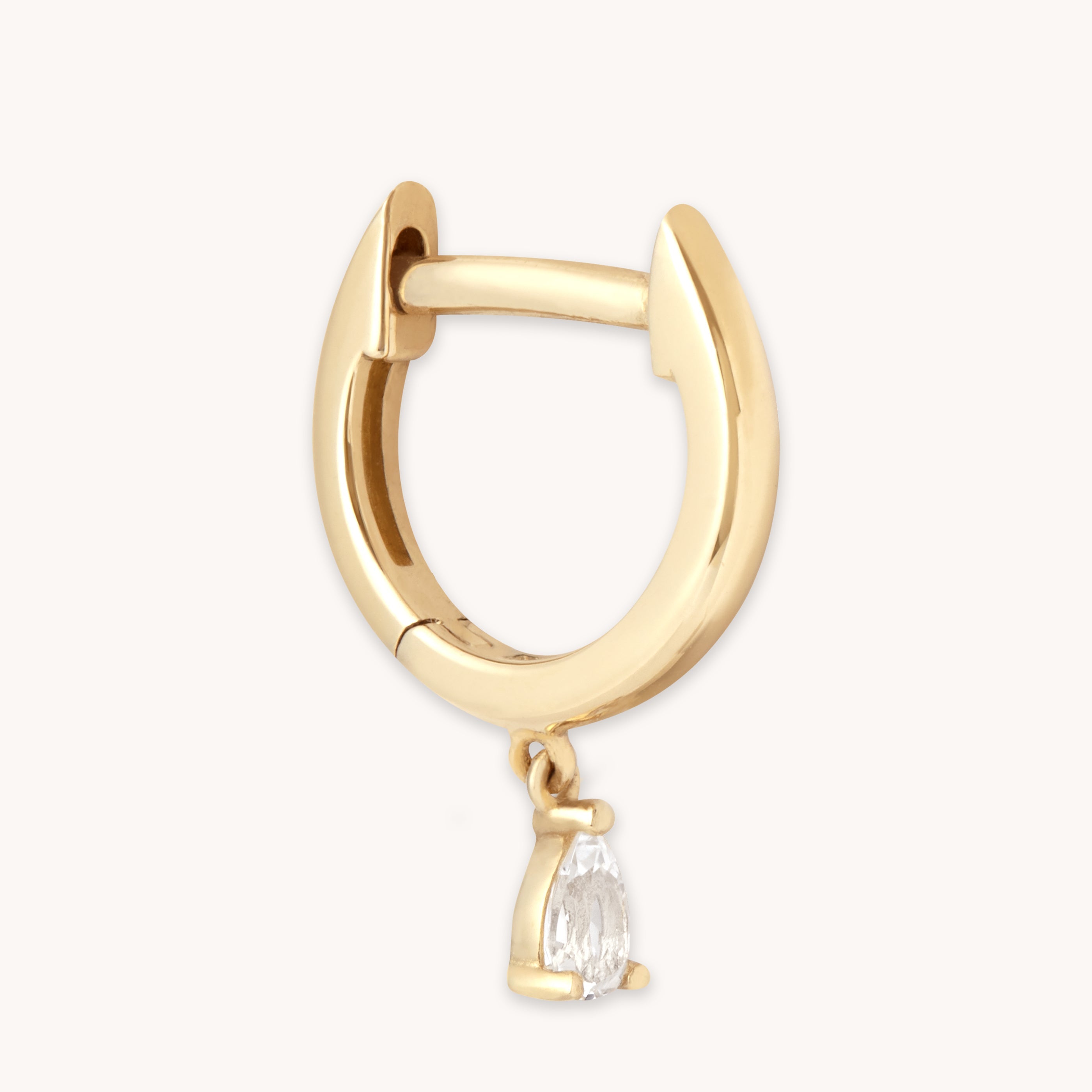 Teardrop Solid Gold Piercing Hoop | Astrid & Miyu Earrings