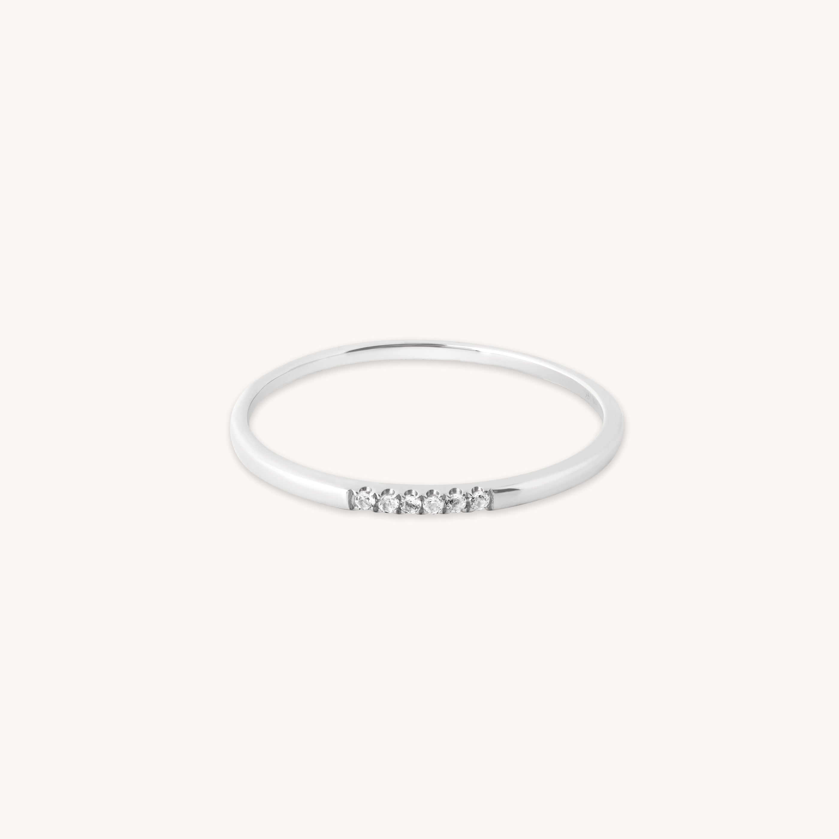 Topaz Band Ring in Solid White Gold