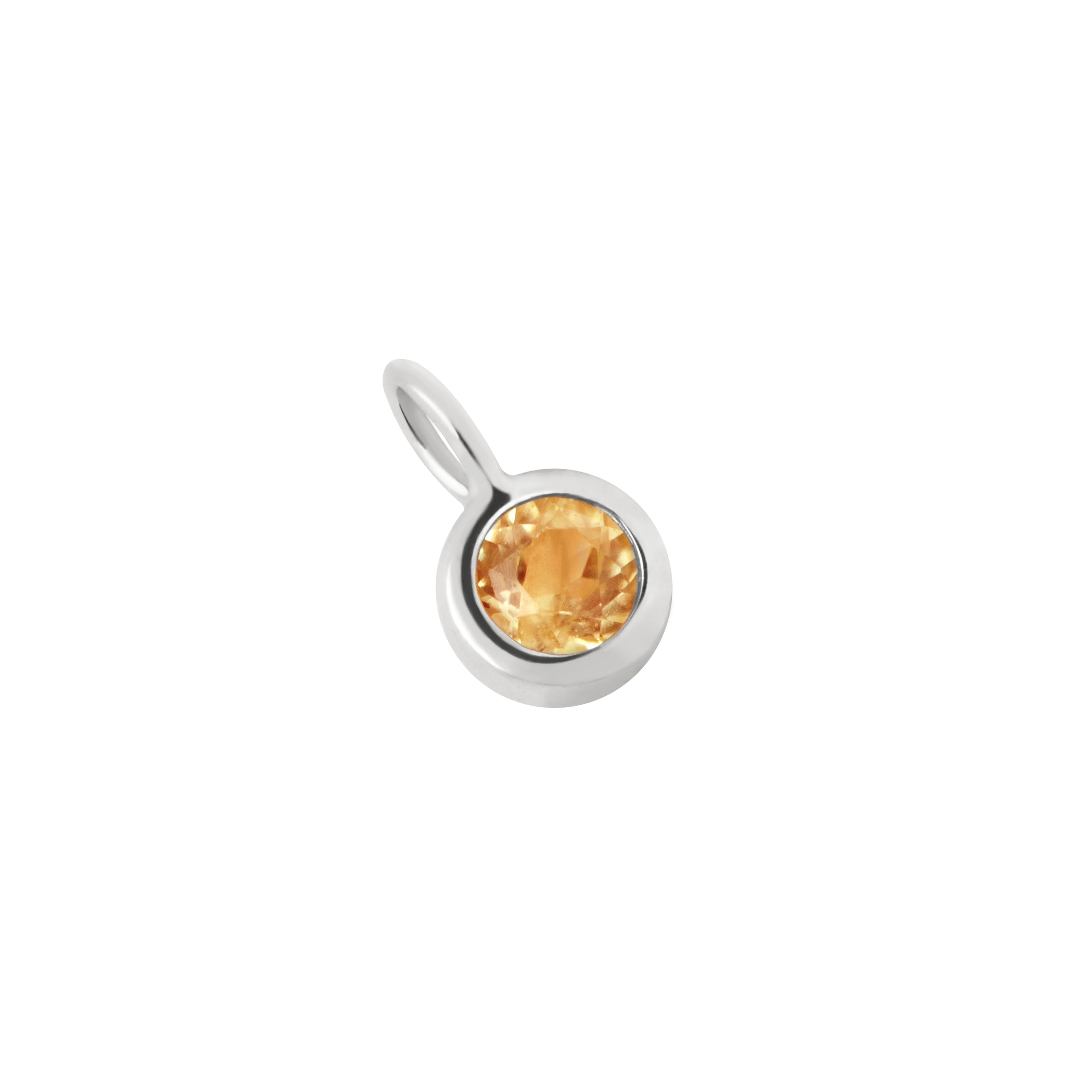 Citrine Exploration Charm 9k White Gold