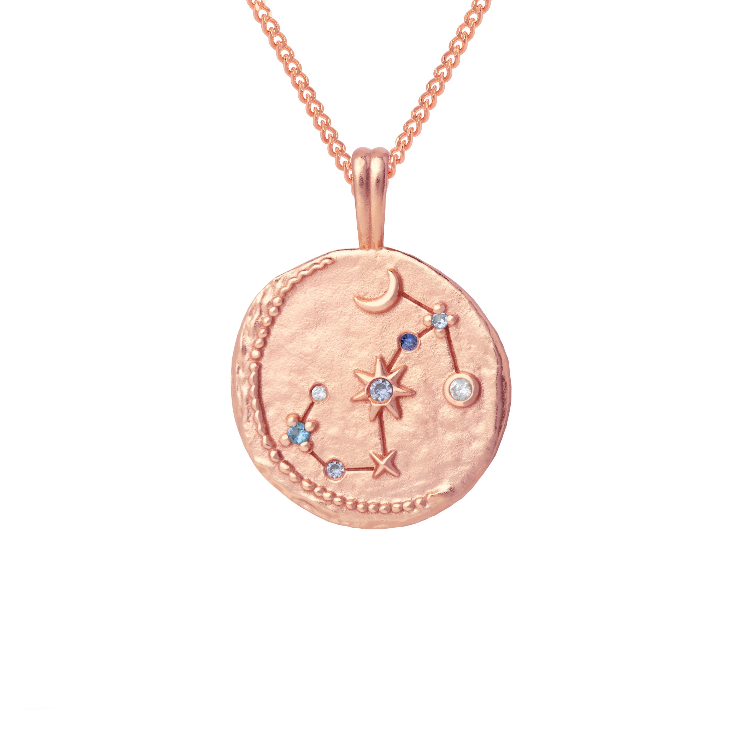 Scorpio Zodiac Pendant Necklace in Rose Gold