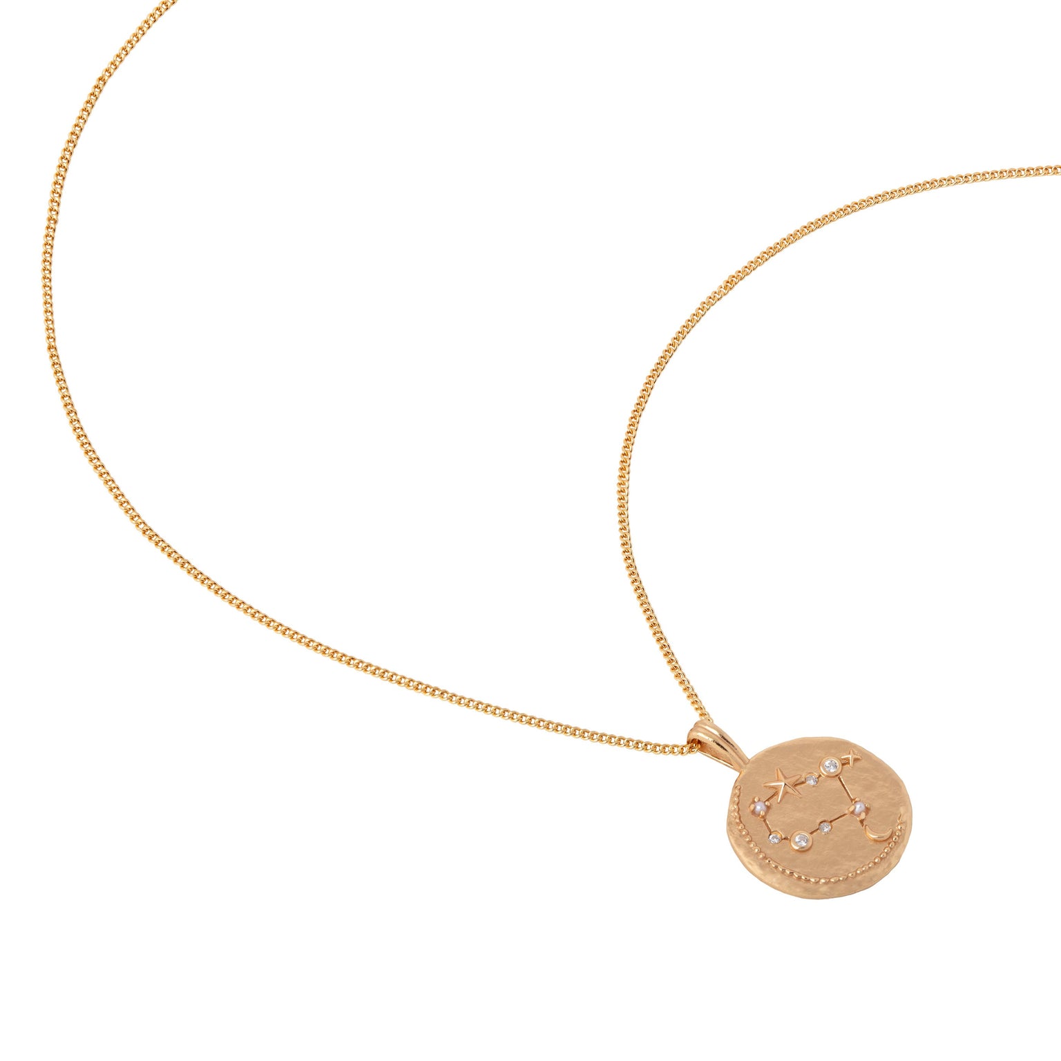 Gemini Zodiac Pendant Necklace in Gold