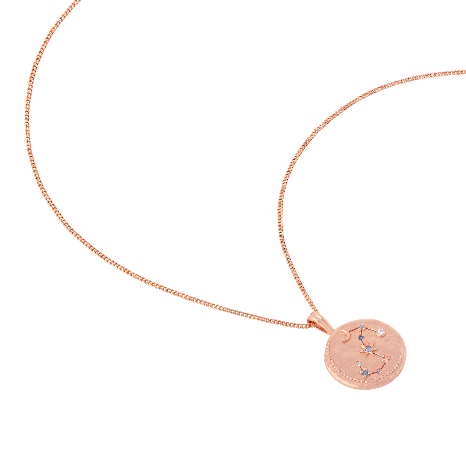 Scorpio Zodiac Pendant Necklace in Rose Gold