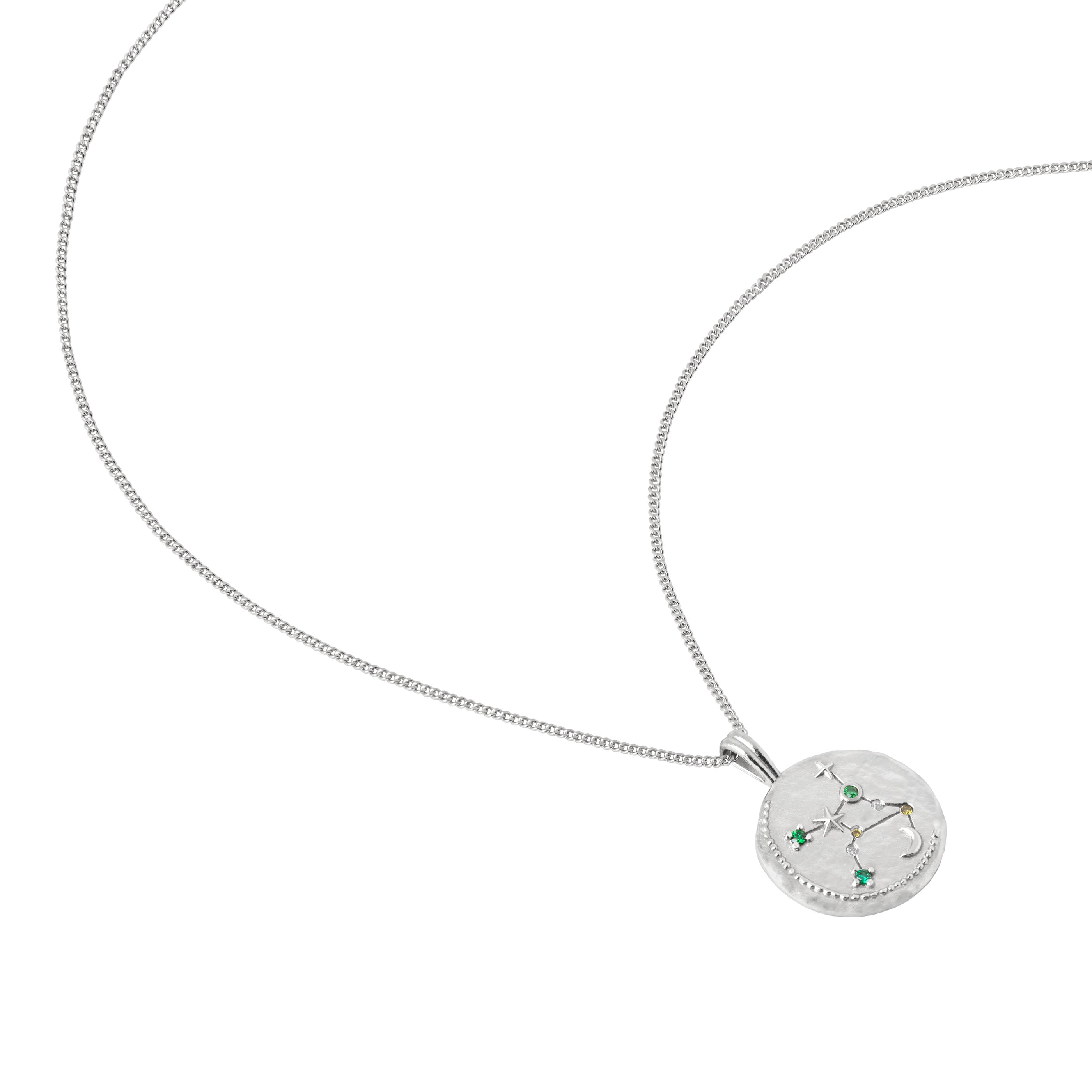 Virgo Zodiac Pendant Necklace in Silver