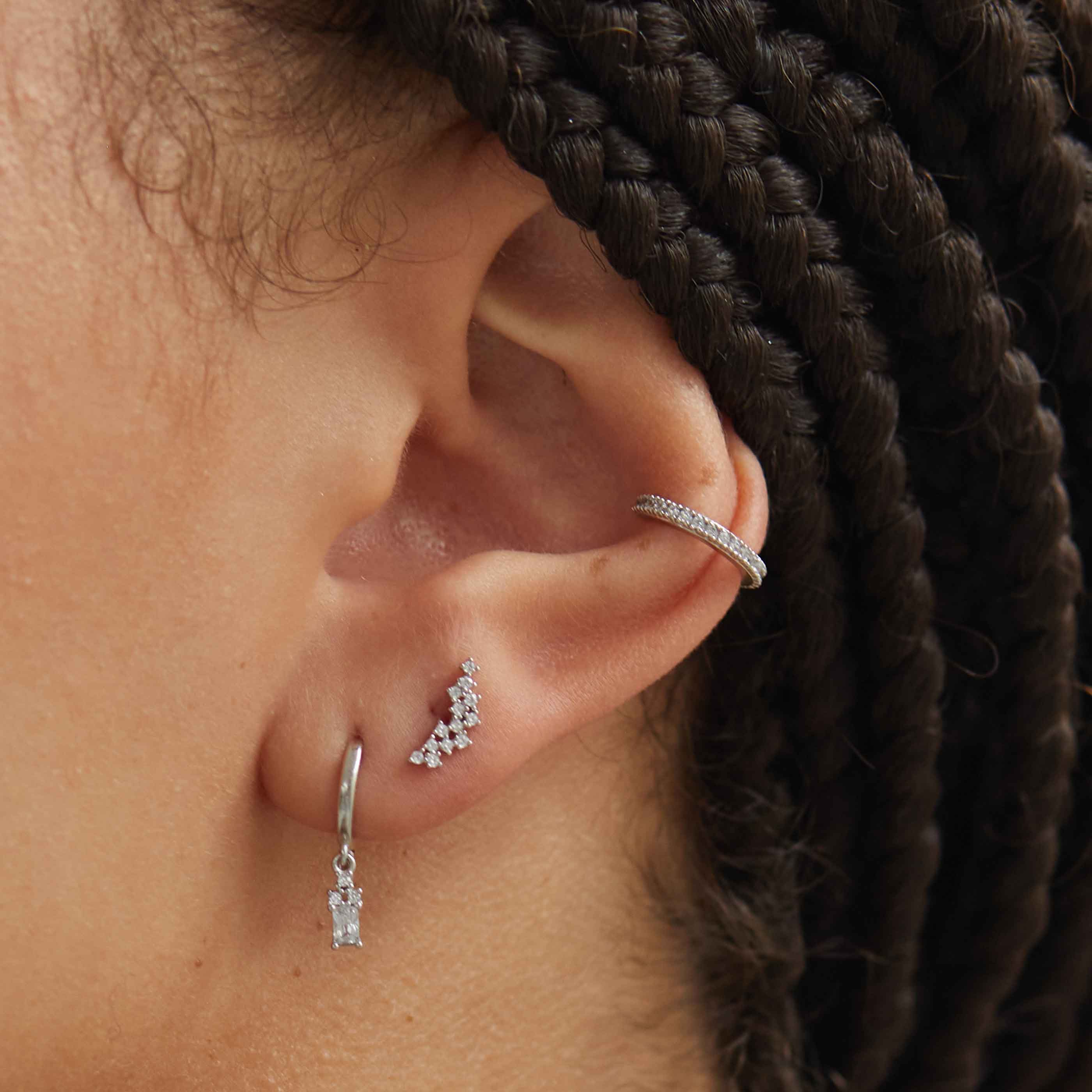 Silver Crystal Ear Cuff | Astrid & Miyu Earrings