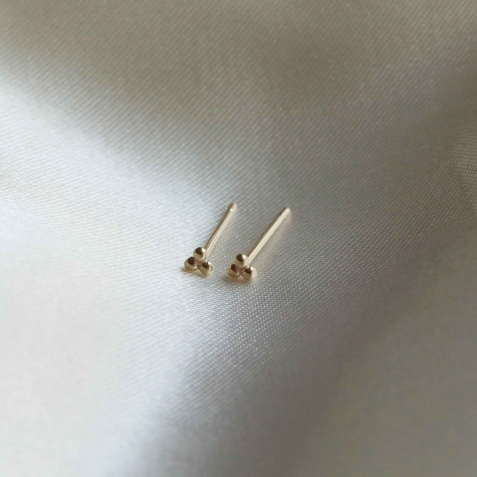 Trinity Stud Earrings in Solid Gold