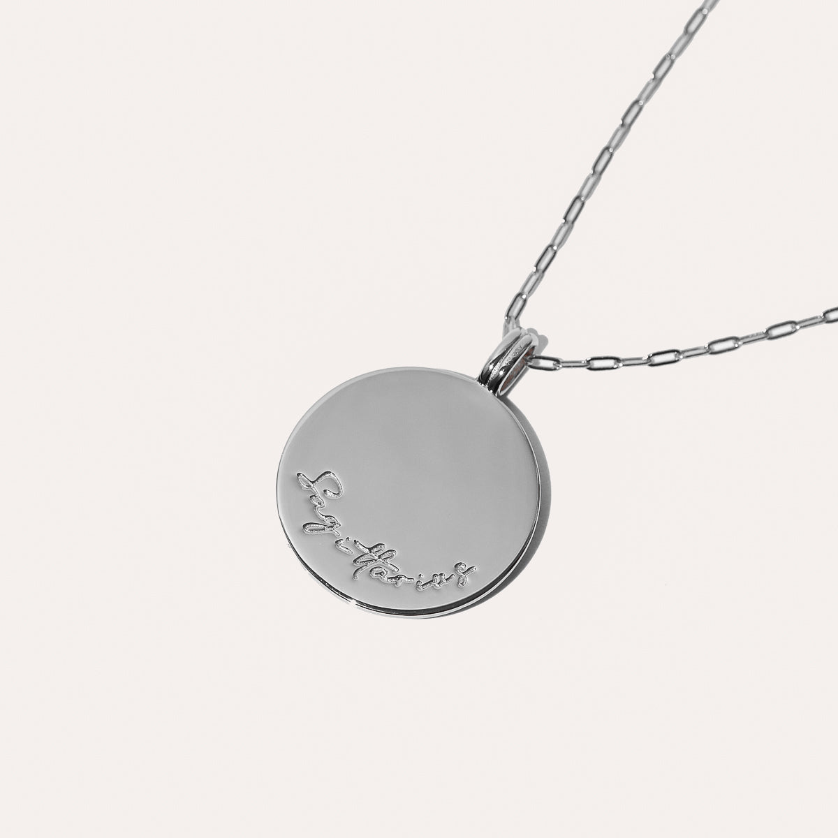 Sagittarius Bold Zodiac Pendant Necklace in Silver back