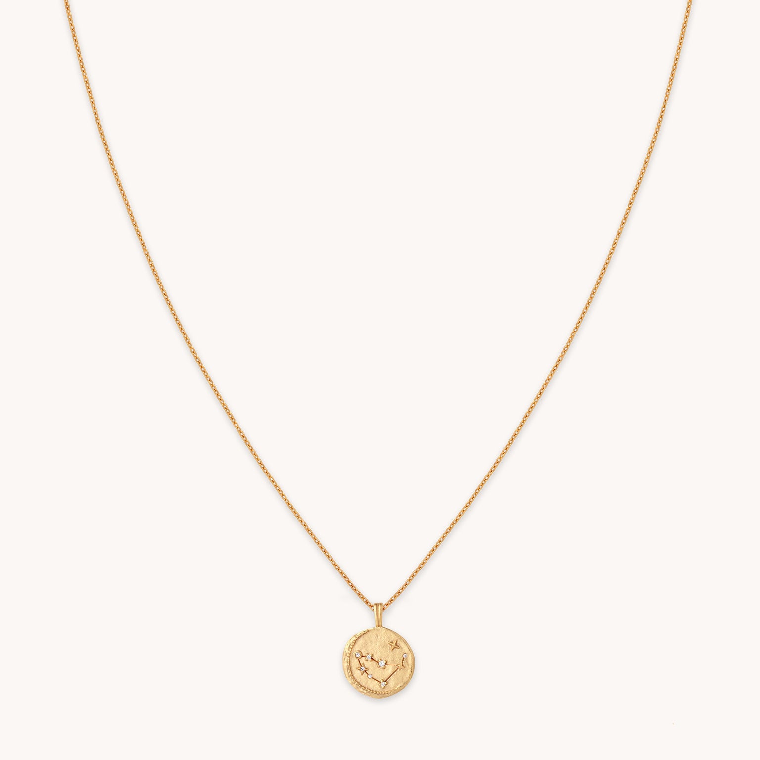 Capricorn Zodiac Pendant Necklace in Gold