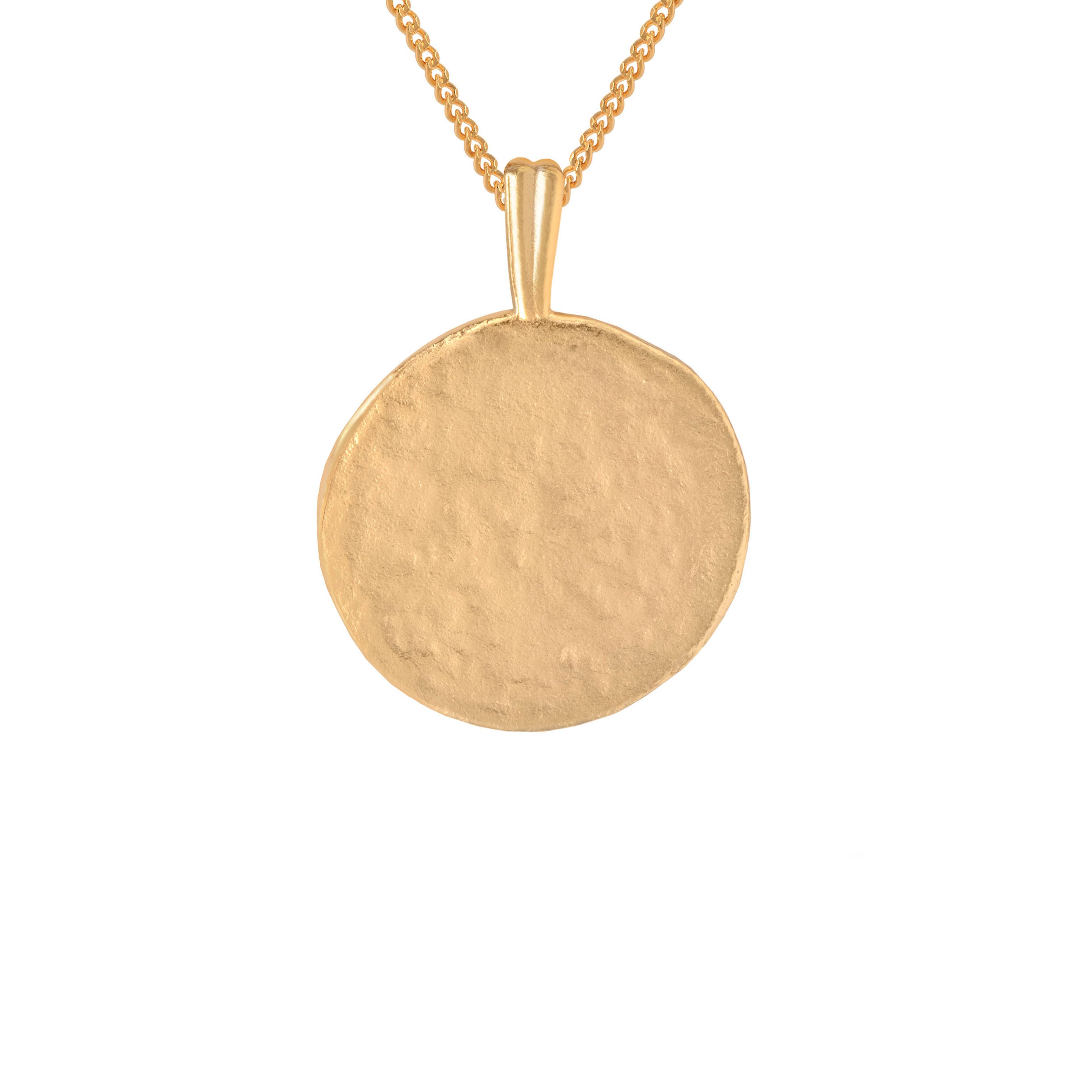 Capricorn Zodiac Pendant Necklace in Gold back of pendant