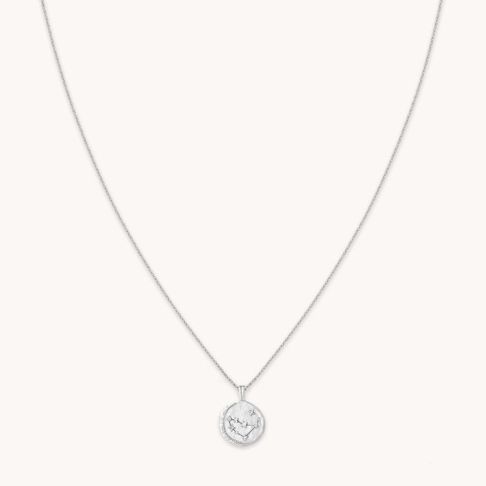 Capricorn Zodiac Pendant Necklace in Silver