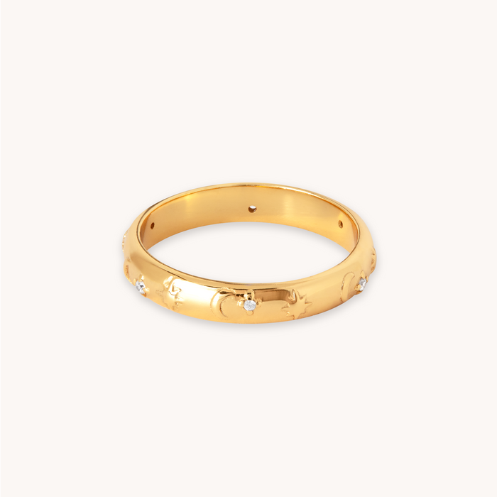 Celestial Band Ring in Gold CUT OUT