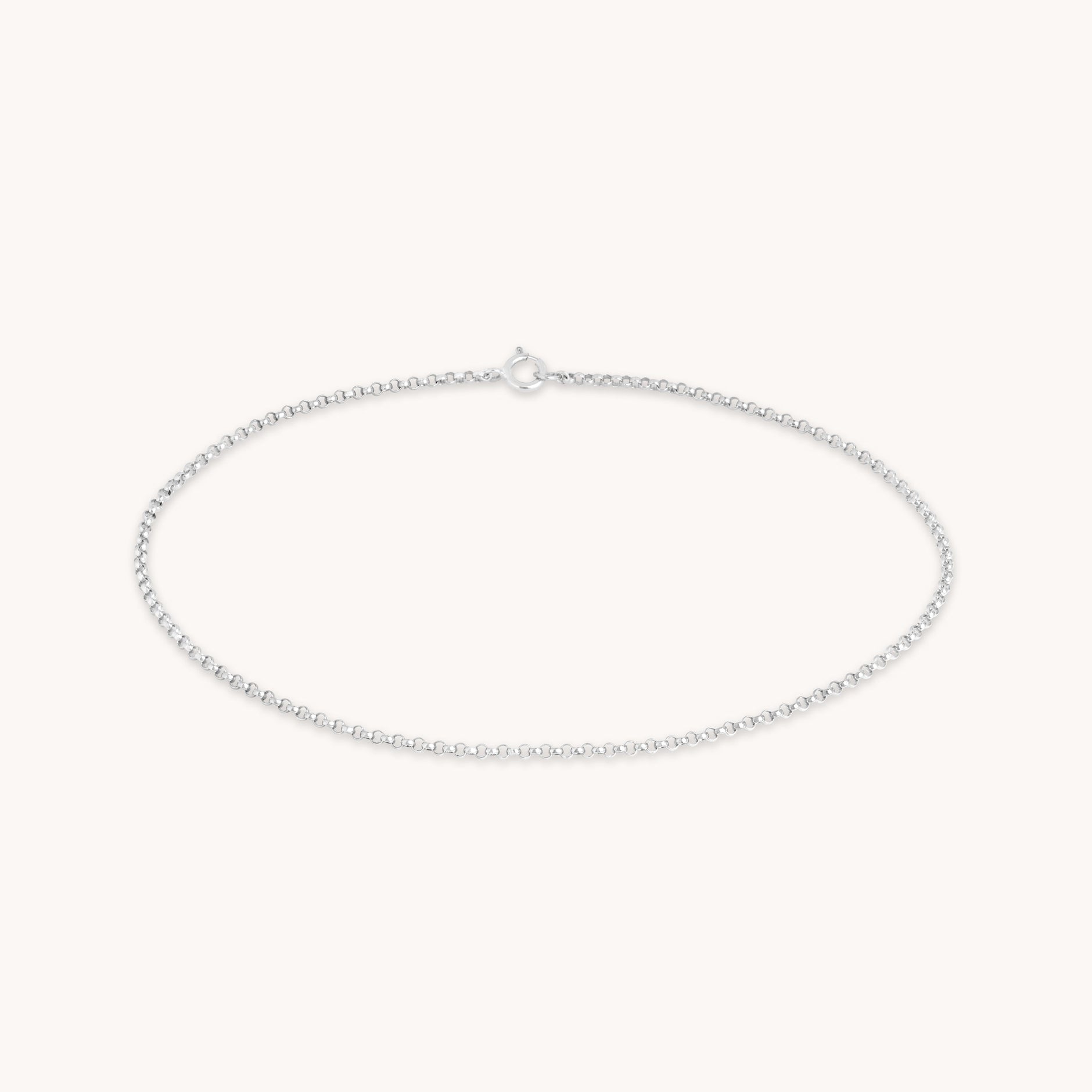 Chelsea Chain Anklet in 9k White Gold