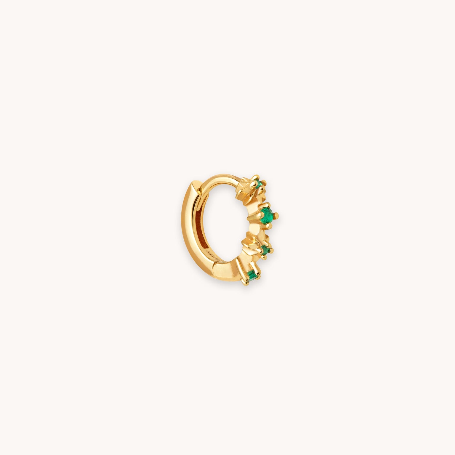 Cosmic Emerald Hoop 6.5mm in Gold